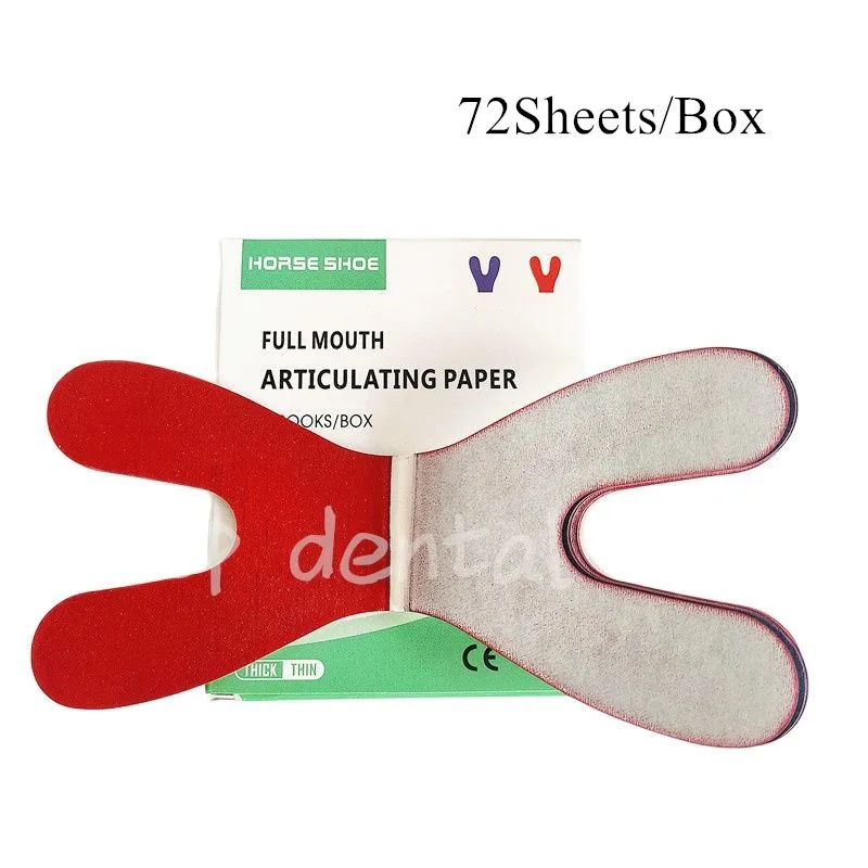 2 кутии стоматологична артикулирующей хартия Червени/сини дебели ленти за протезиране хидрофилни 72 лист/кутия