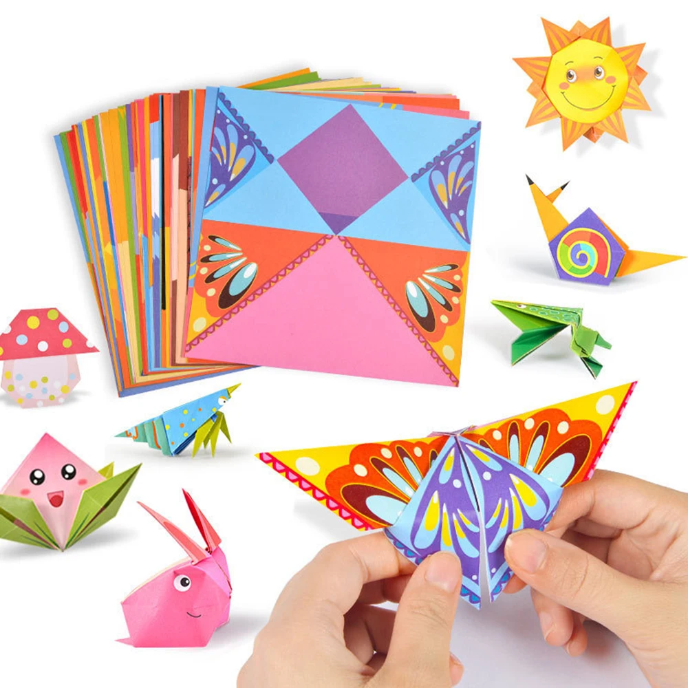 54 Страници Монтесори Играчки, изделия за деца, 3D мультяшные животни, оригами, хартия за бродерия, образователни забавни играчки за деца